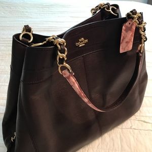 COACH F25944 Exotic Lexy Shoulder Bag/Free Clutch